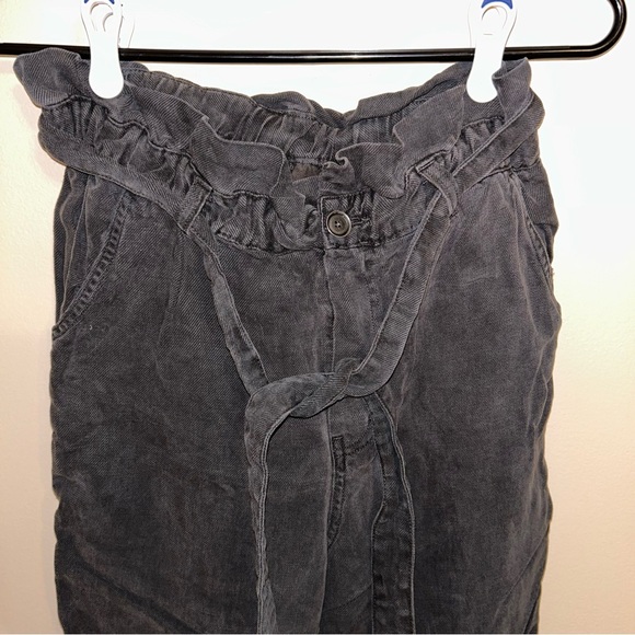 Aerie Faded Black Paperbag Tie Waist Pants - Picture 6 of 7